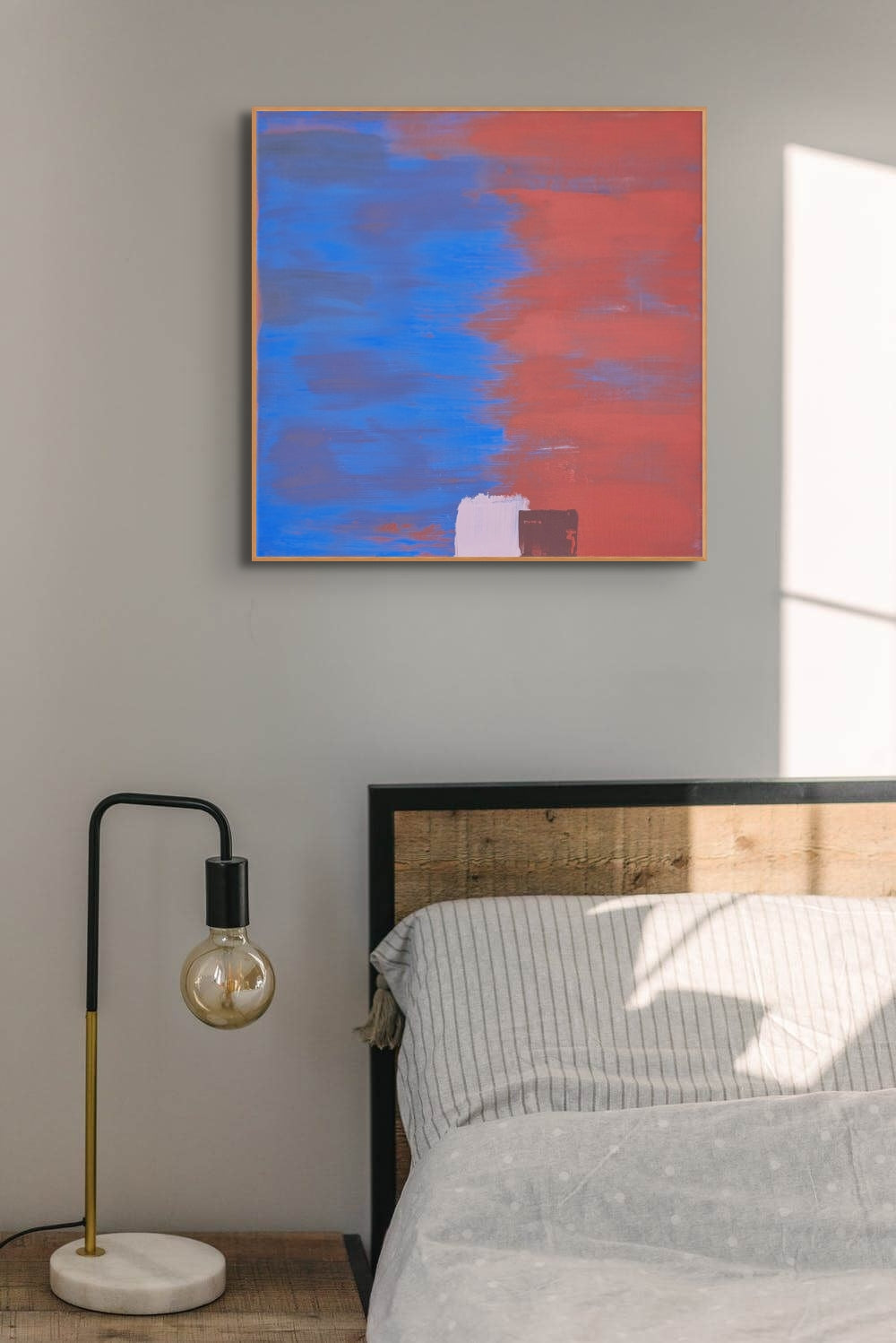 Abstrakta glezna; Venēcijas sarkanais 6.
Dabīga “akrila” krāsa., &nbsp;audekls uz apakšrāmja.