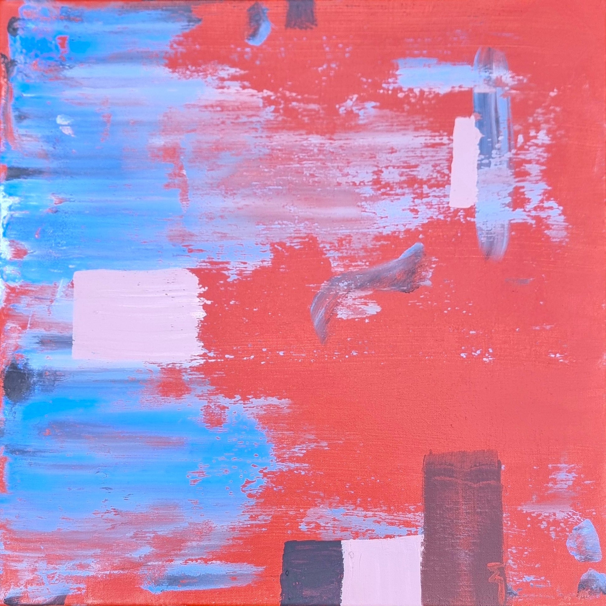 Dabīga “akrila” krāsa, Abstrakta glezna  Venēcijas sarkanais