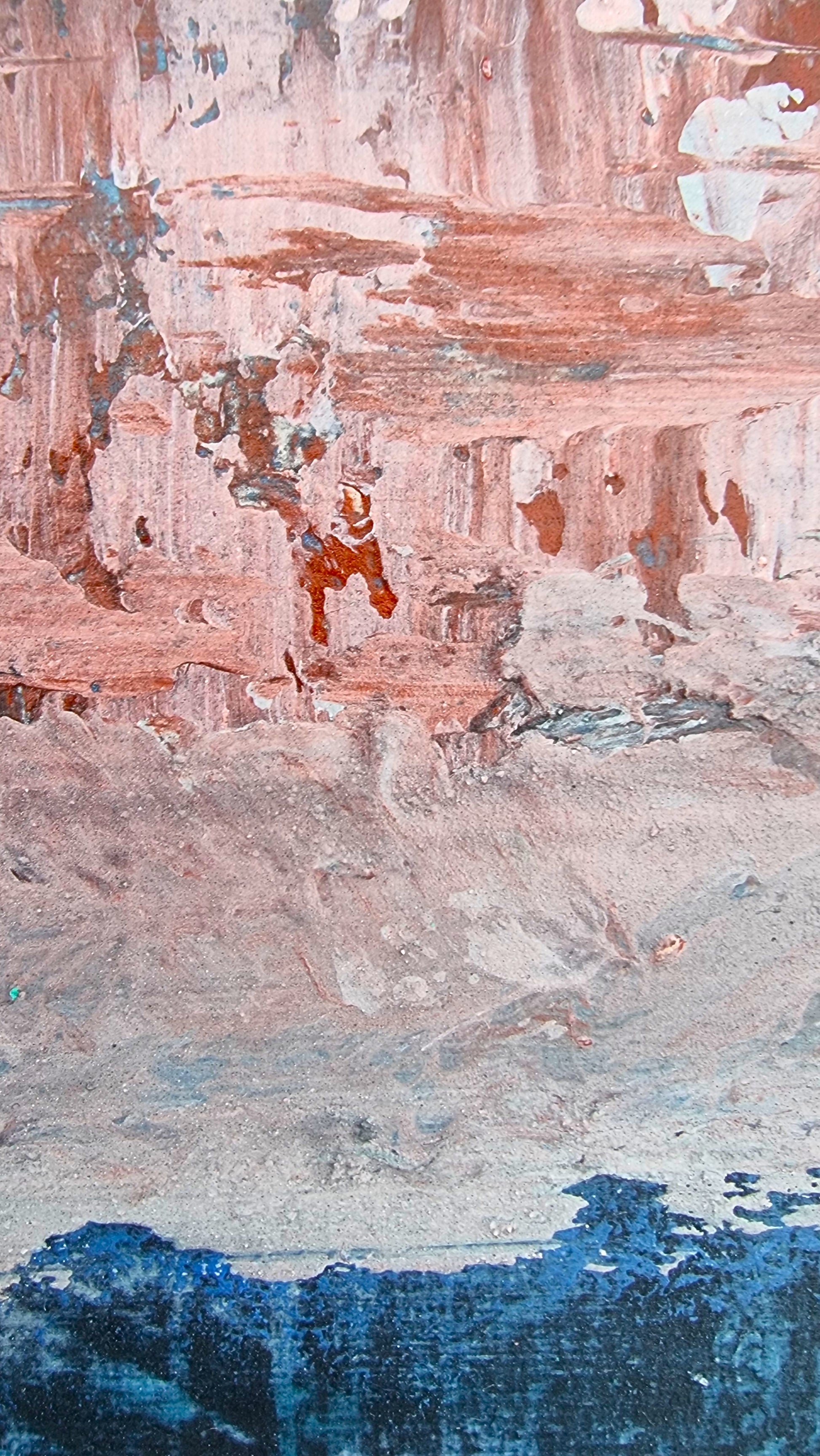 Abstrakta glezna Venēcijas sarkanais 1.  Dabīga “akrila” krāsa. Uz augu bāzes, videi draudzīga.  Venēcijas sarkanais pigments no Veronas  ir 100% dabīgs. 