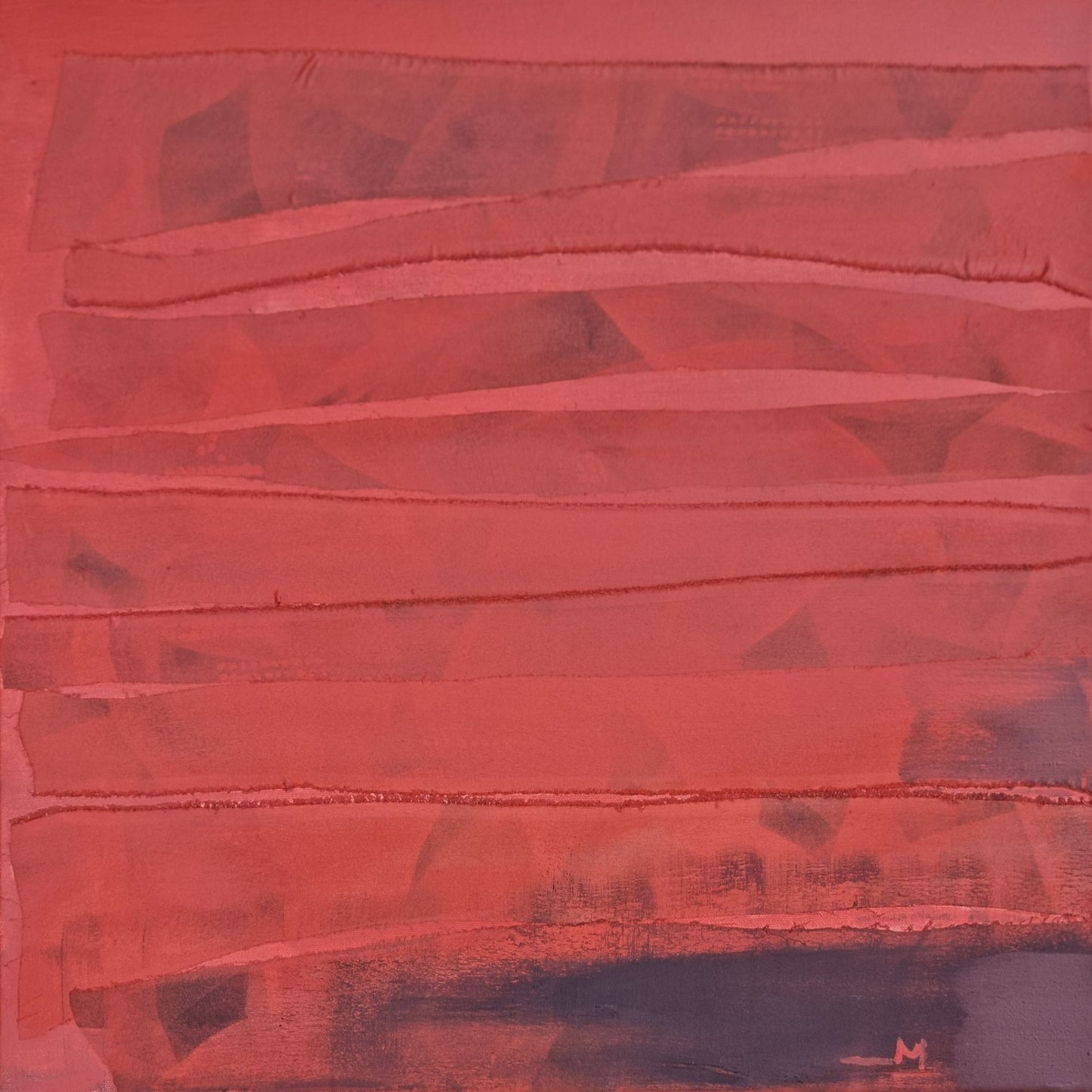 sarkana abstrakta_glezna_Venecijas_sarkanais. Dabas pigmenti no Veronas.