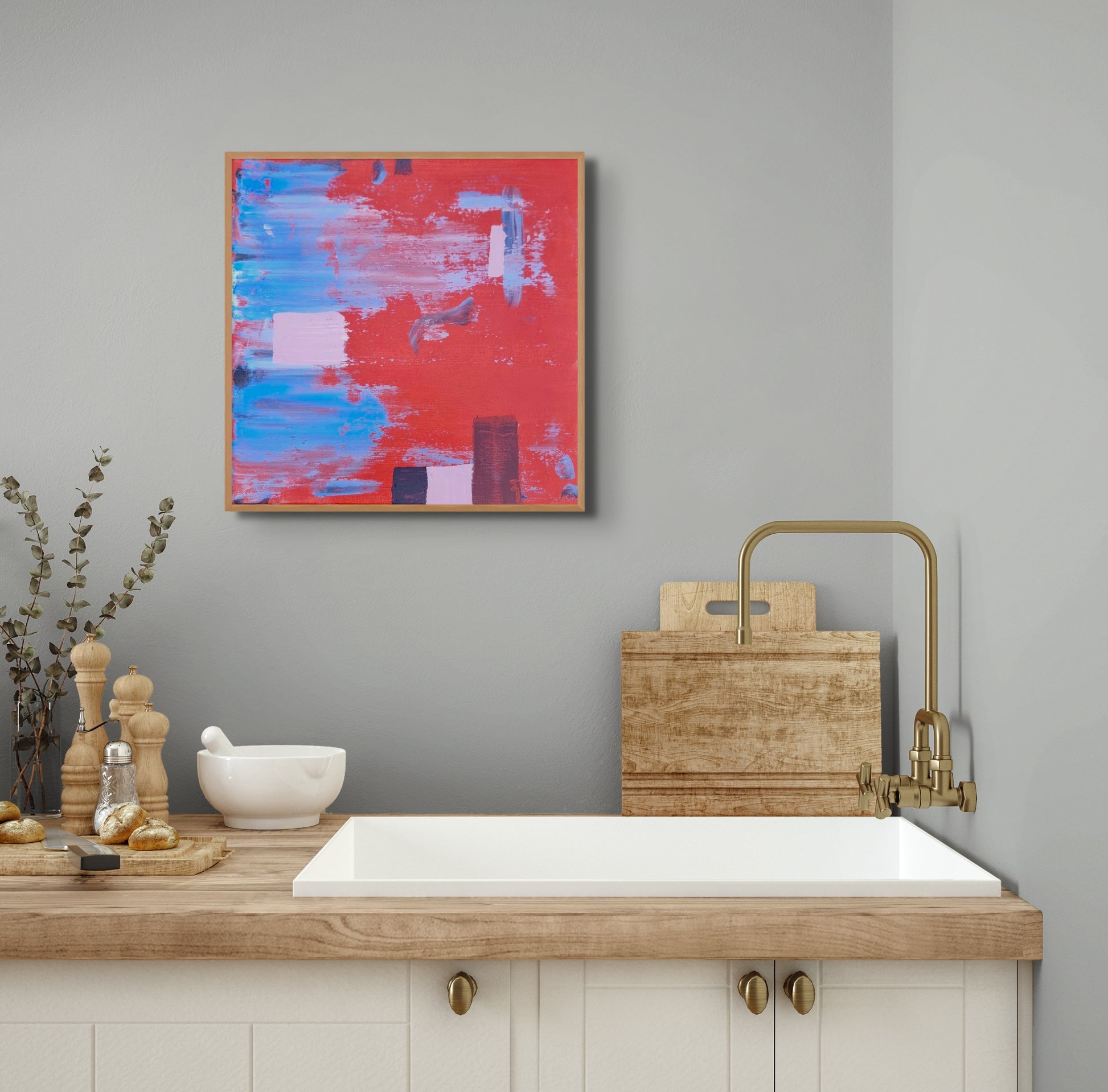 Abstrakta glezna  Venēcijas sarkanais