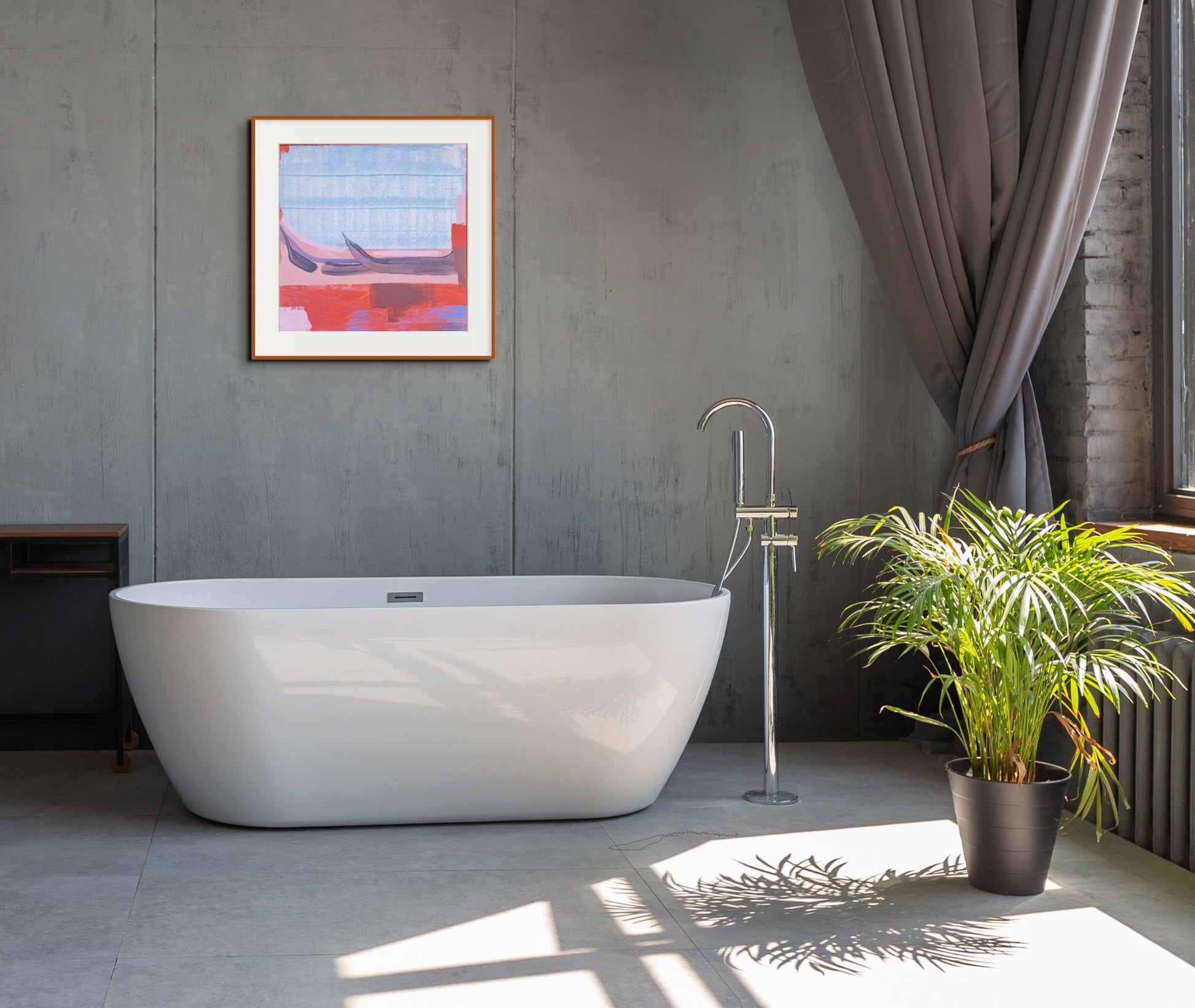 Abstrakta glezna.Venēcijas sarkanais 3. Venēcija.