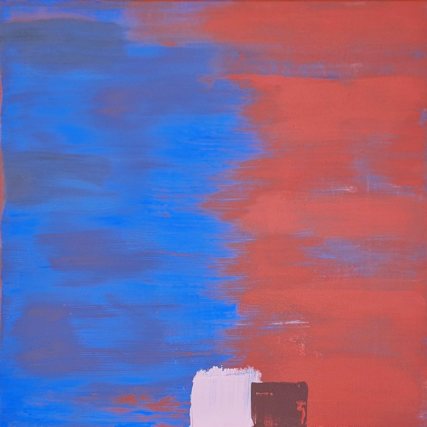 Abstrakta glezna Venēcijas sarkanais 1.  Dabīga “akrila” krāsa. Uz augu bāzes, videi draudzīga.  Venēcijas sarkanais pigments no Veronas  ir 100% dabīgs. 